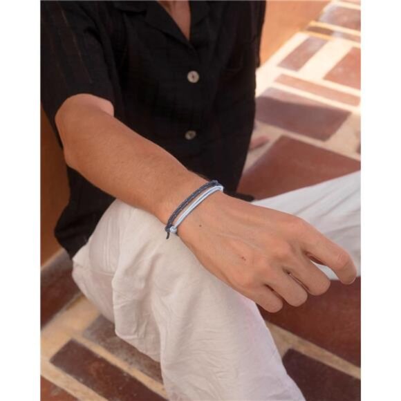 Waterproof braided rope bracelet set adjustable nautical surfer beach jewelry - Picture 6 of 8